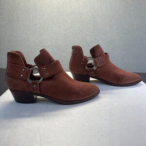 Frye Rusty Brown Women's Ray Harness Back Zip Ankle Boot US Size 8M Booties